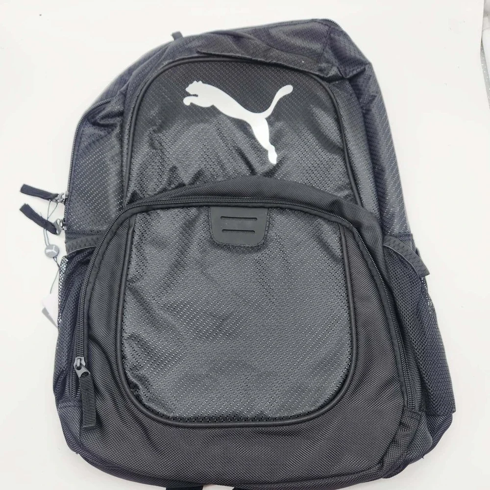 PUMA Evercat Contender Backpack Black Silver 19x12.5x6.5 School Laptop Bag New